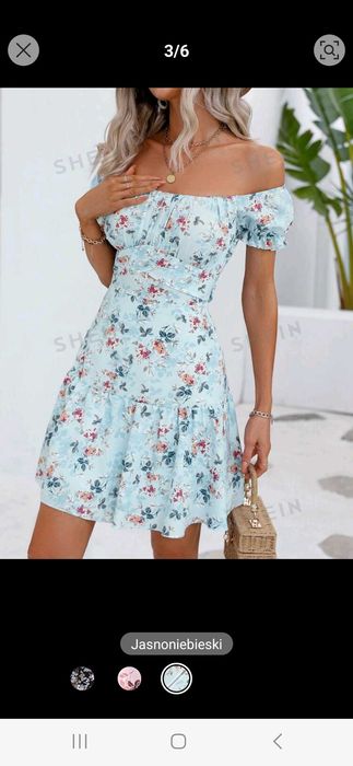 Sukienka boho niebieska