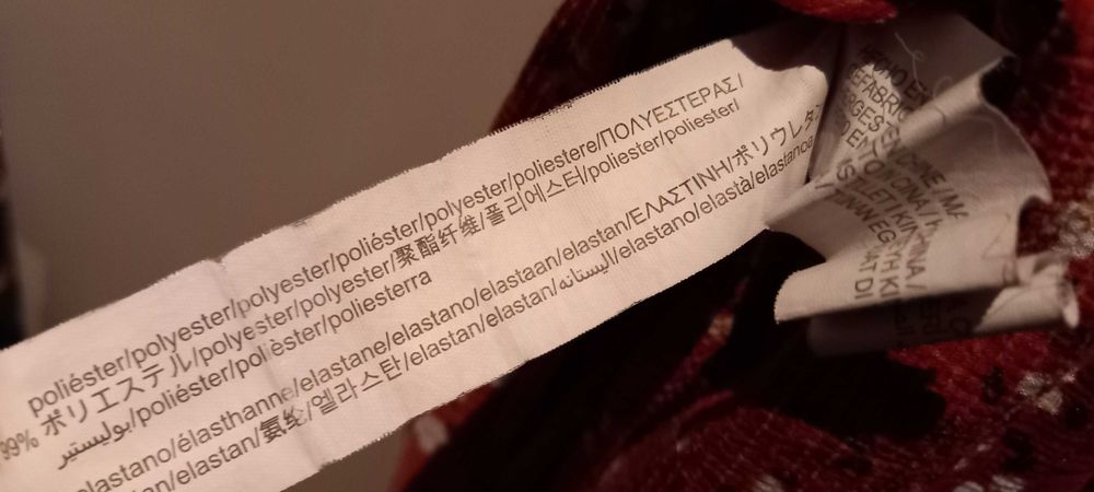 Vestido vermelho, com estampado florido, M - Stradivarius