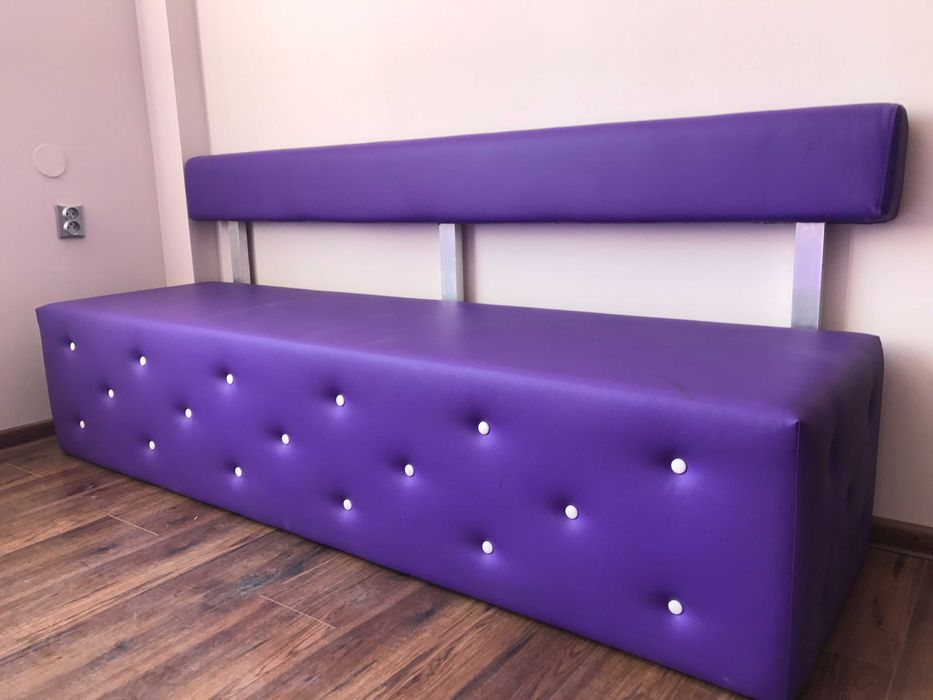 OKAZJA kanapa fioletowa pikowana