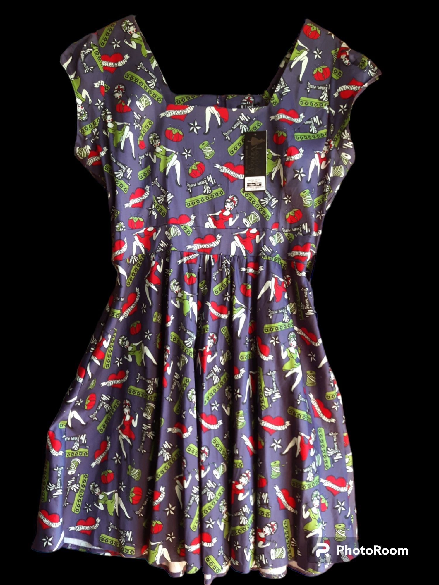Unikat!sukienka pin-up  amerykańskie lata 50-te