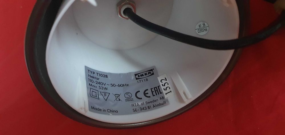 Lampa Hektar wisząca IKEA po demontażu