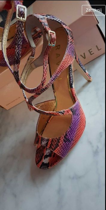 Wężowe szpilki sandałki 40 Raval Zalando 40