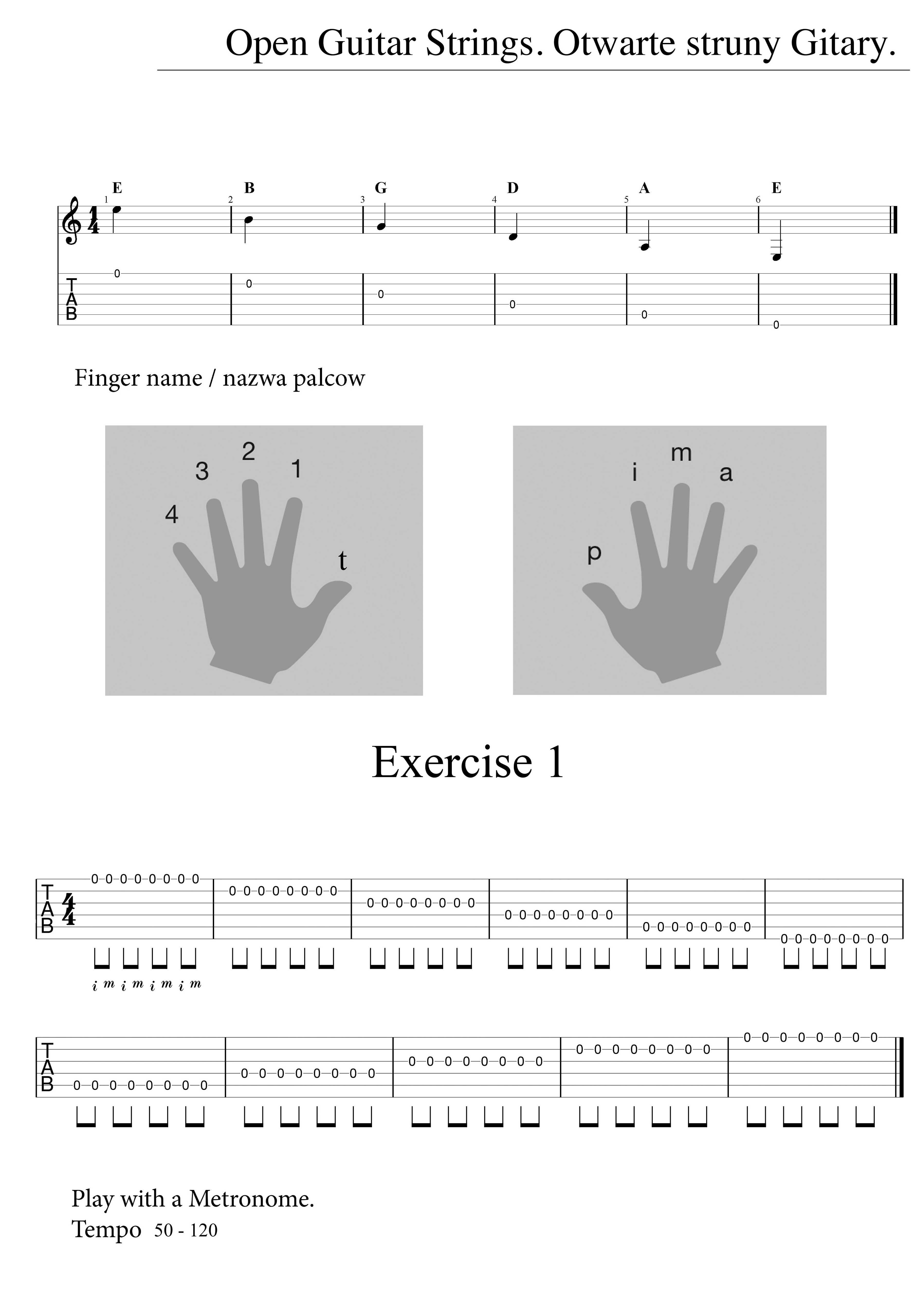 Podręcznik do nauki gry na gitarze.