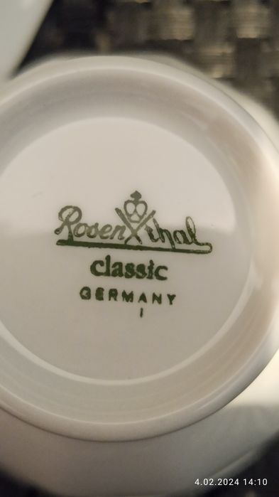 Porcelana Rosenthal Biała Maria Serwis 6 os Mokka  Stan Idealny
