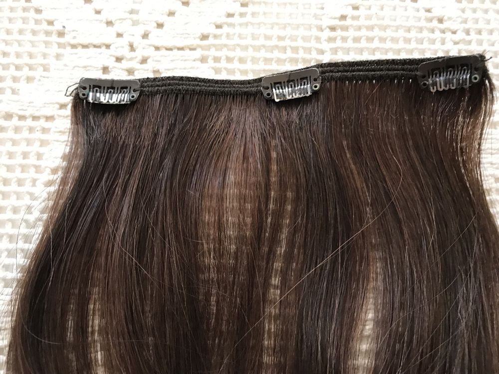 Extensão de Cabelo NATURAL com mechas douradas com Tic-Tac