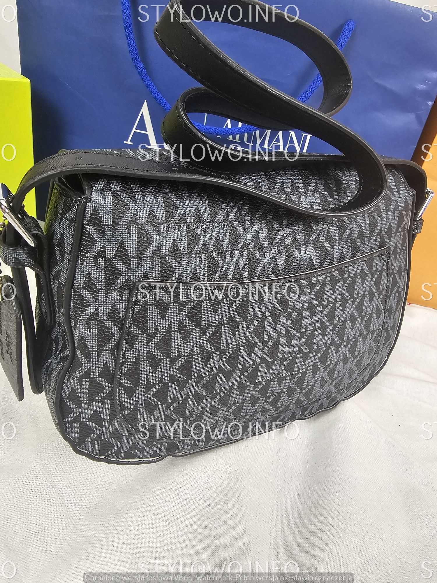 Torba biznesowa Torebka damska Michael Kors monogram grafit kuferek