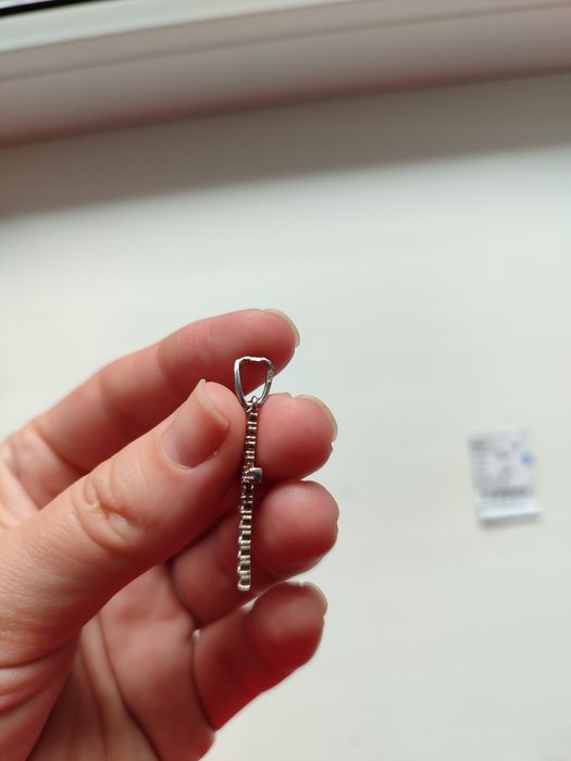 Хрестик із срібла 925 просто вставка фіаніти