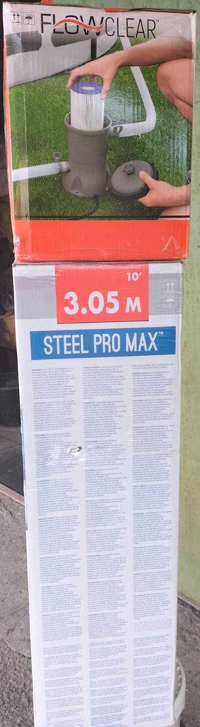 Басейн каркасний каркасный бассейн Bestway SteelProMax 305*76с насосом