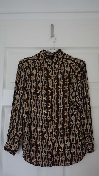 Massimo Dutti - bluzka z wiskozy - wzór w łańcuchy - rozm. 34