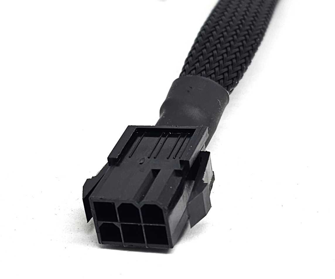 Переходник для видеокарты 6->8 pin 18AWG 20 см в оплетке кабель GPU