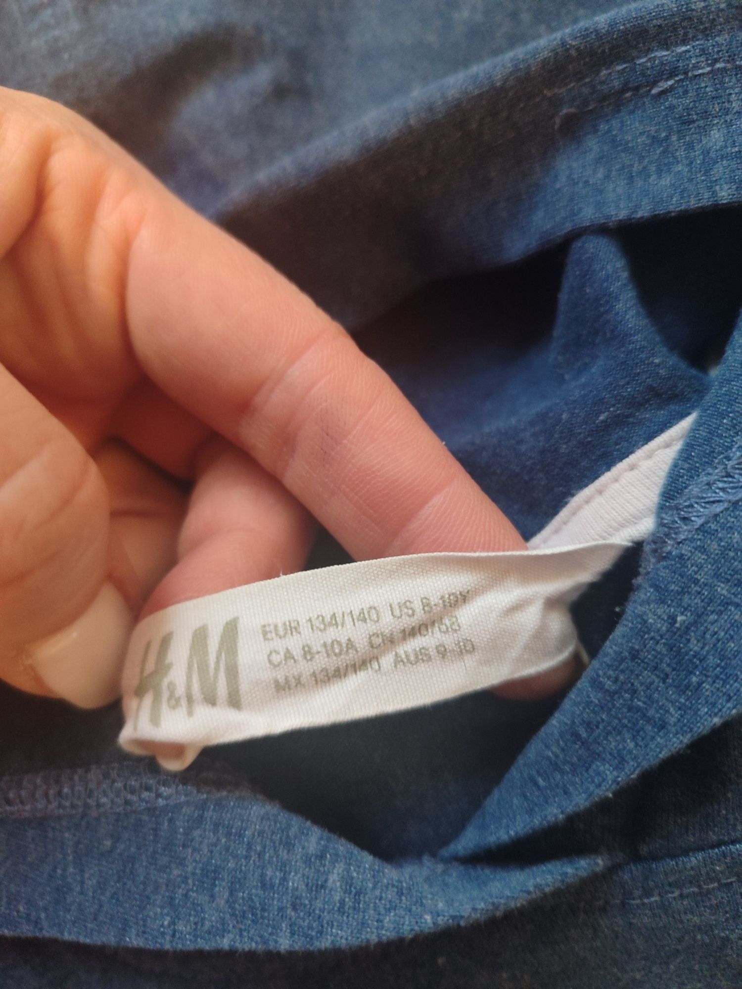H&M sukienka T-shirt z kapturem 134-140 (8-10 lat) stan IDEALNY