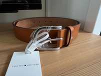 Pasek skórzany Tommy Hilfiger 90 koniakowy