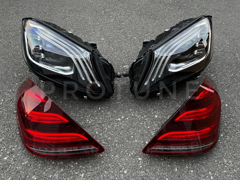 Фары W222 Mercedes S-Class рестайлинг 18+ оптика Multibeam LED
