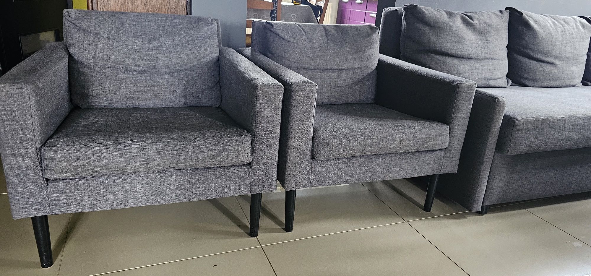 Sofa IKEA FRIHETEN z funkcja spania + 2 fotele komplet  KIVIK EKTORP