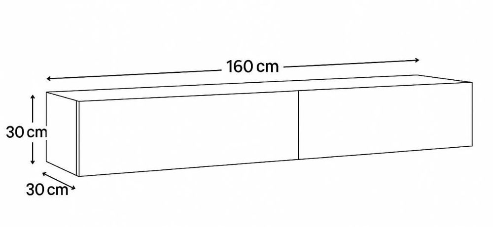 Szafka RTV Styl Nowoczesny Kaszmir, wisząca 160 cm Szafka Złożona