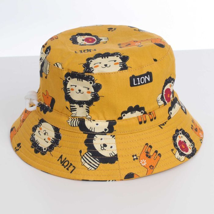 Kapelusz dla dzieci bucket hat LION żółty