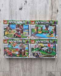 DZIŚ WYSYŁKA! Nowy zestaw 4 pudełek klocków My World z Minecraft 370el