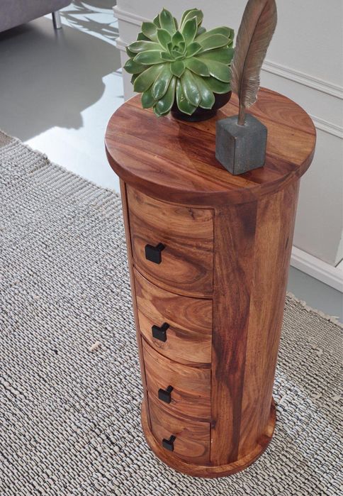 Nowa komoda z litego drewna SheeSham ręcznie wykonana unikatowy desing