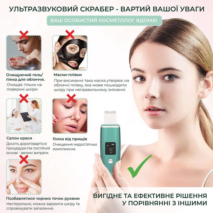 Ультразвуковий скрабео sonic skin Premium model