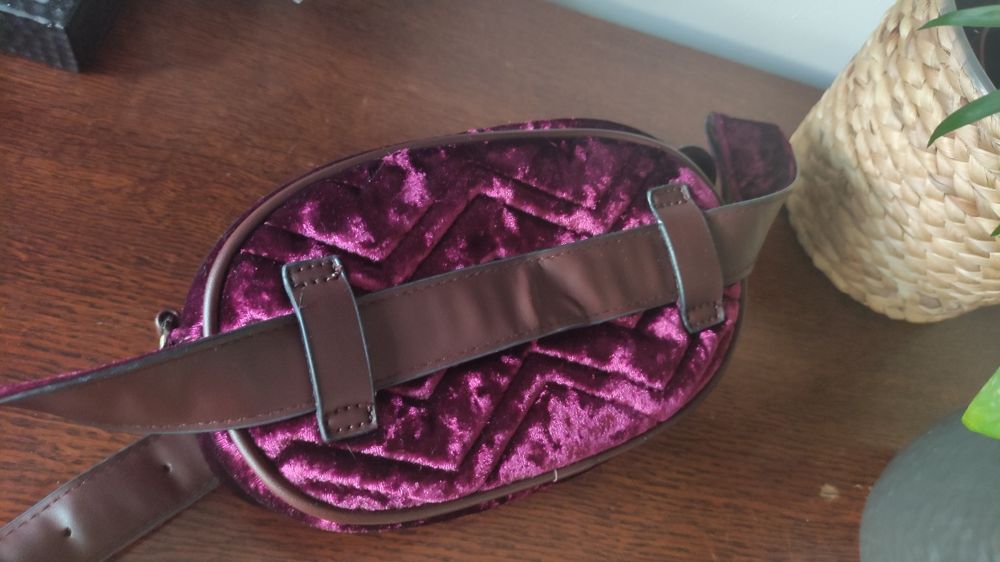 Nowa, welurowa bordowa nerka / torebka.