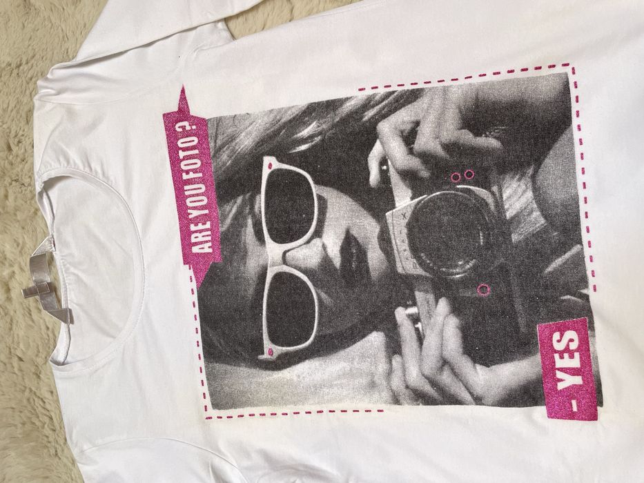 Nowa bluzka z długim rękawem biała