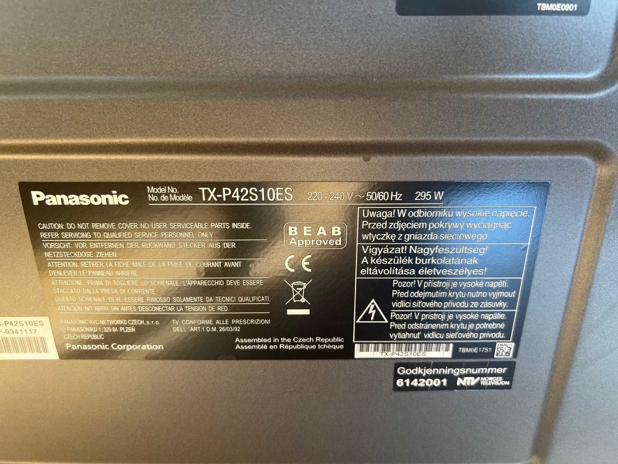 Panasonic TX-P42S10ES plazma