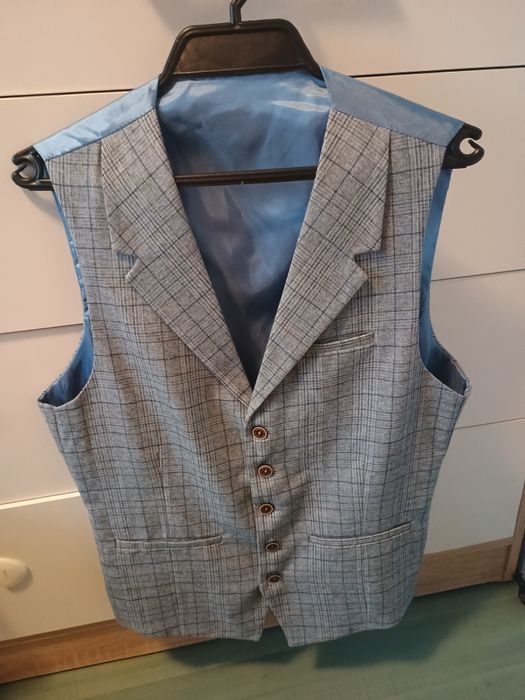Kamizelka elegancka Ombre szaro niebieska rozmiar M