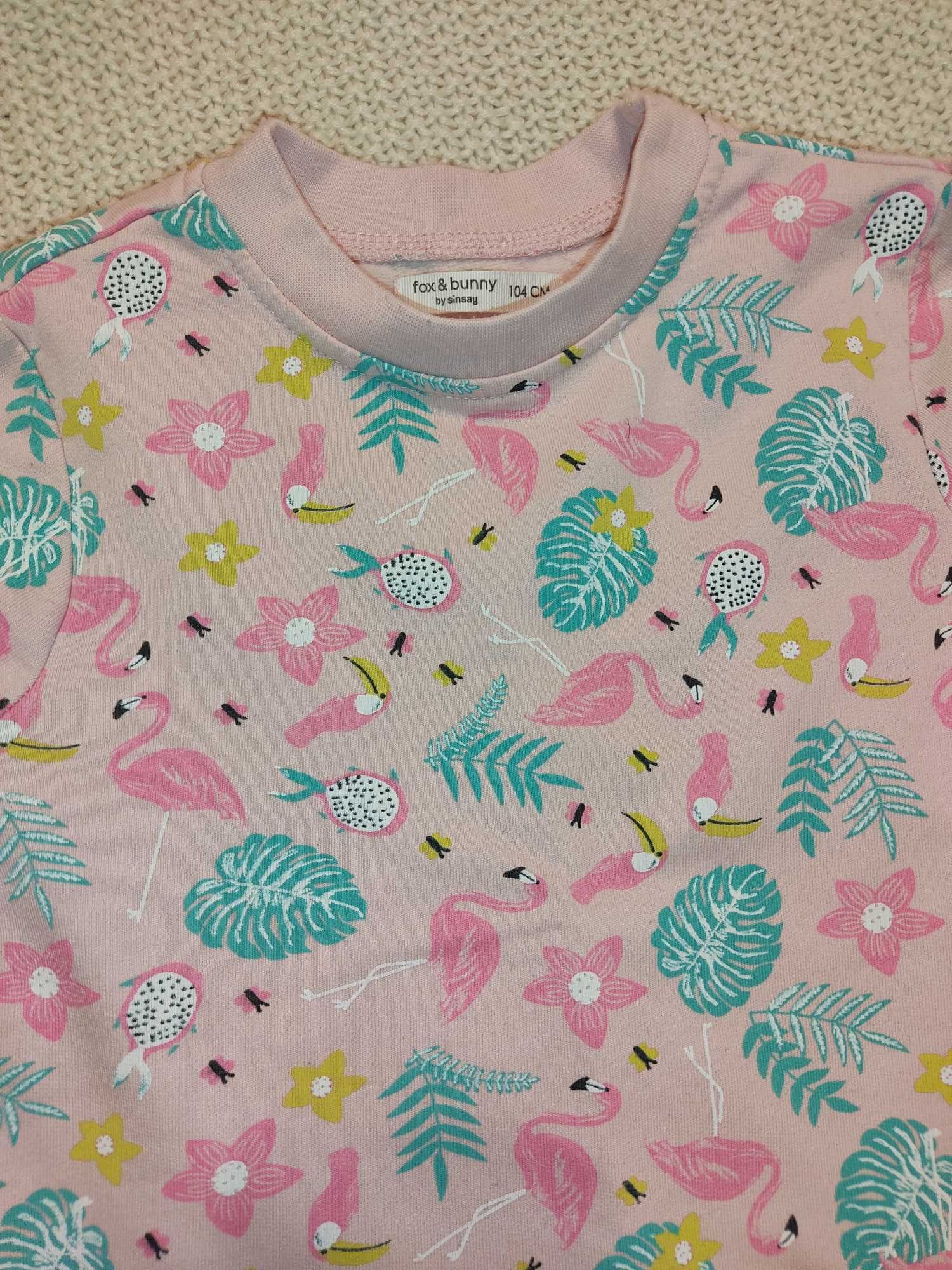 Bluza w flamingi rozmiar 104 Sinsay