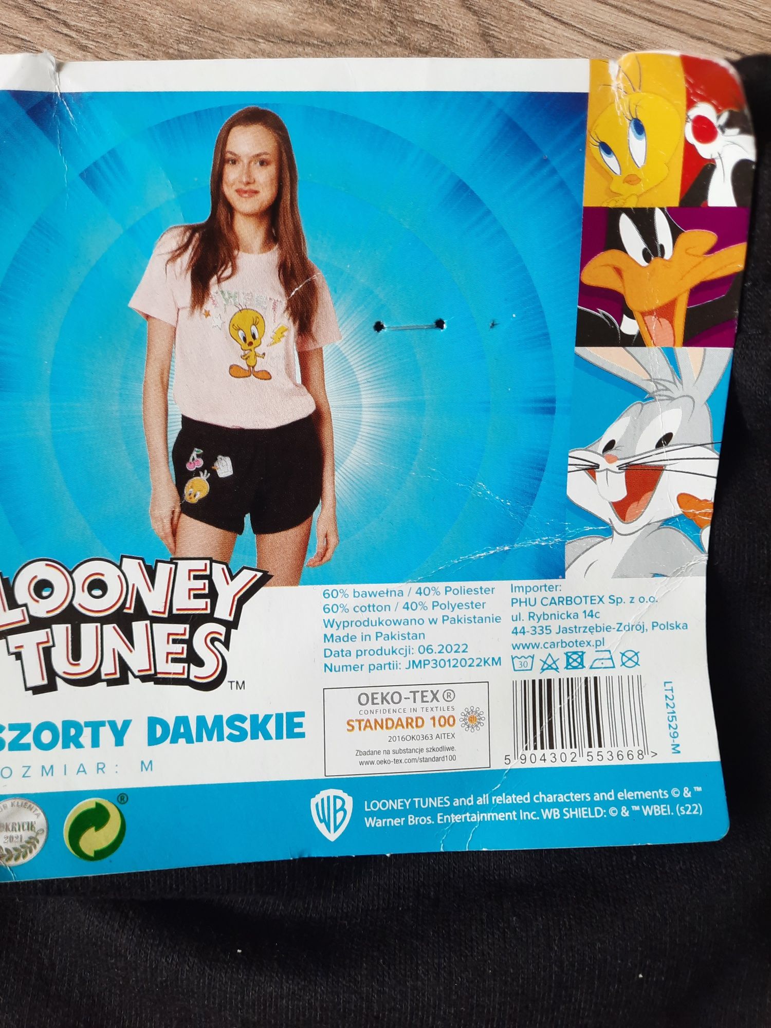 Spodenki szorty damskie M czarne looney tunes noweSpodenki szorty dams