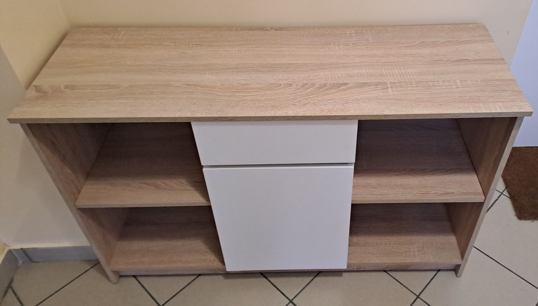 Komoda dąb sonoma/biała 120 cm.