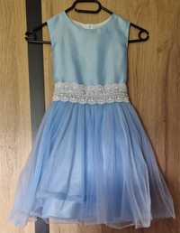Sukienka niebieska dziewczynka 122