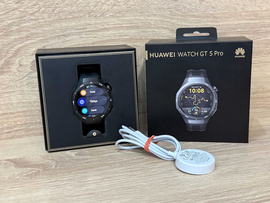 Smartwatch Huawei Watch GT 5 Pro czarny Świetny Stan Komplet Okazja!