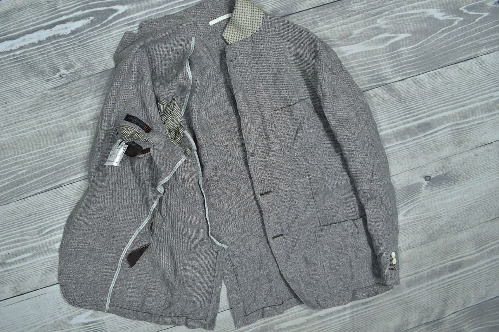 Corneliani Lniano Wełniano Jedwabna Marynarka Męska 56