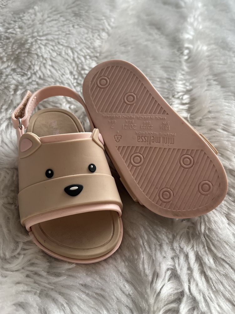 Sandały sandałki beach slide Mini Melissa pachnące 22/23 misie boho