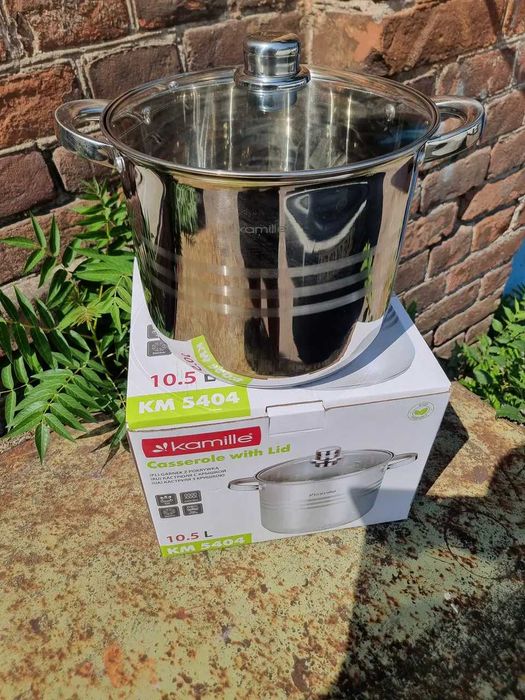 Кастрюля 15,5 л. ( тяжелая) из нержавеющей стали Kamille KM 5406