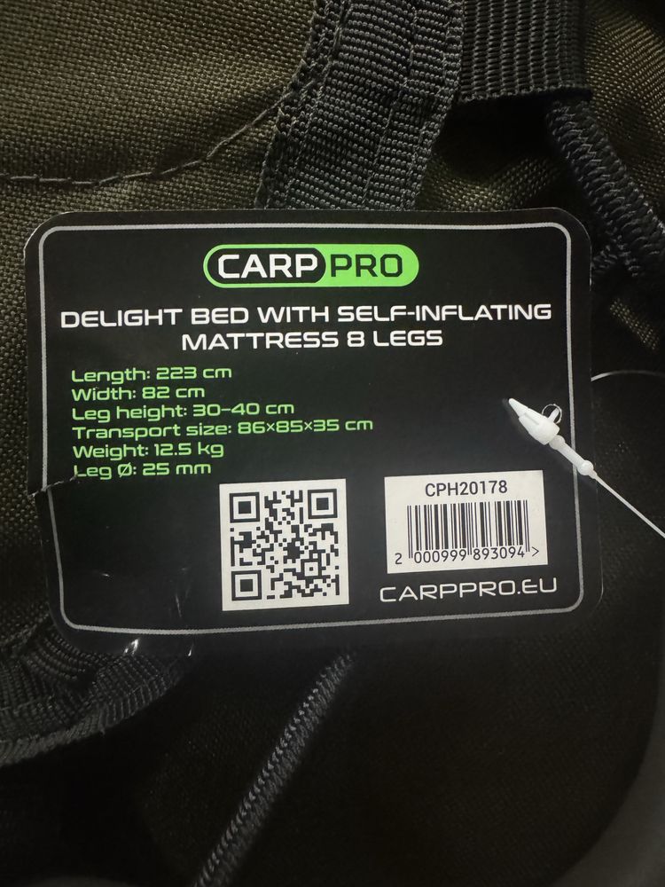 Łóżko karpiowe Carp pro Delight z podzuszką i pompowanym materacem