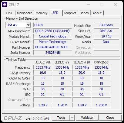 Pamięć RAM Ballistix Sport DDR4 16GB (2x8GB) 2666MHz