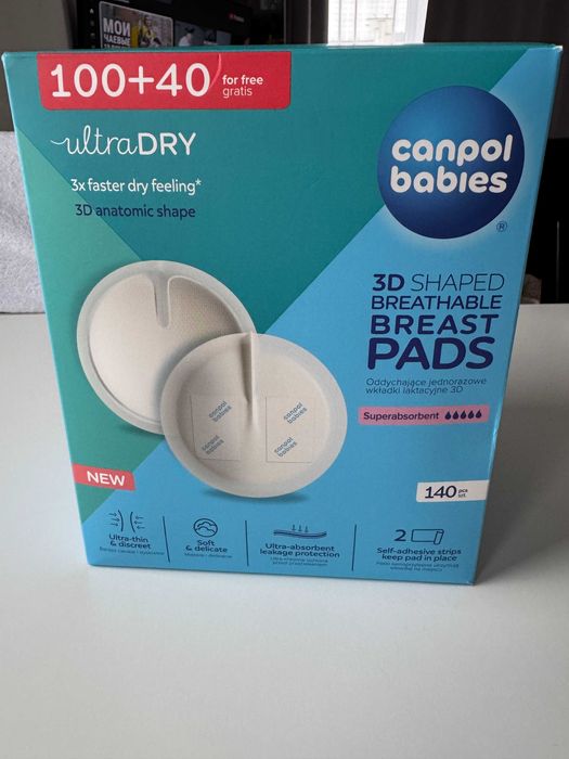CANPOL BABIES Oddychające ultrachłonne wkładki laktacyjne 132 sz z 140