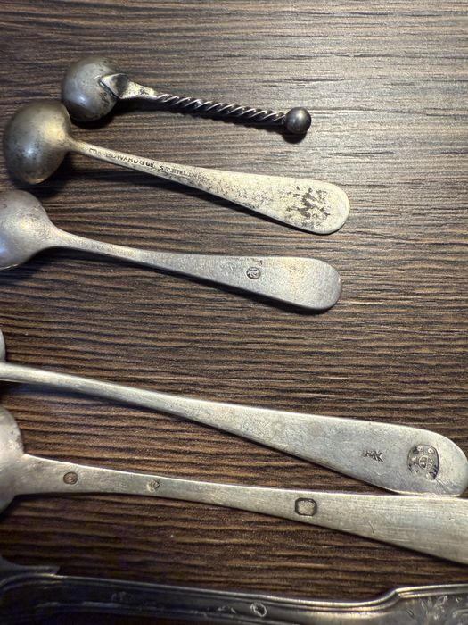 Lyzeczki do przypraw soli srebro francja niemcy austria anglia xix w