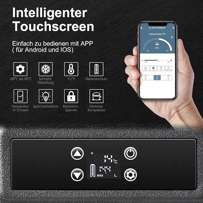 Lodówka samochodowa AAOBOSI U55 55l z kompresorem i WiFi APP