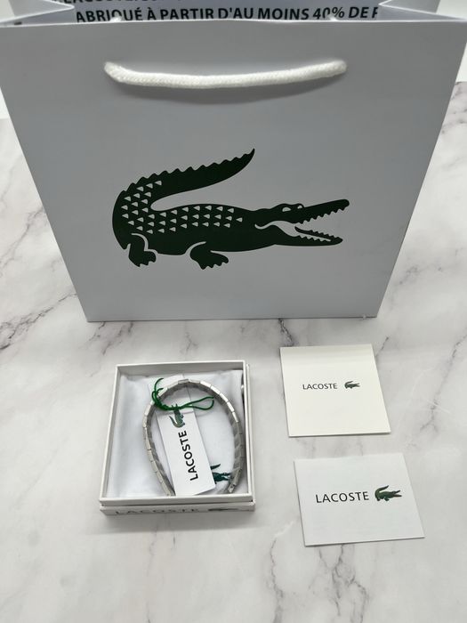 Bransoleta Meska Lacoste Metropole Nowa Srebrna