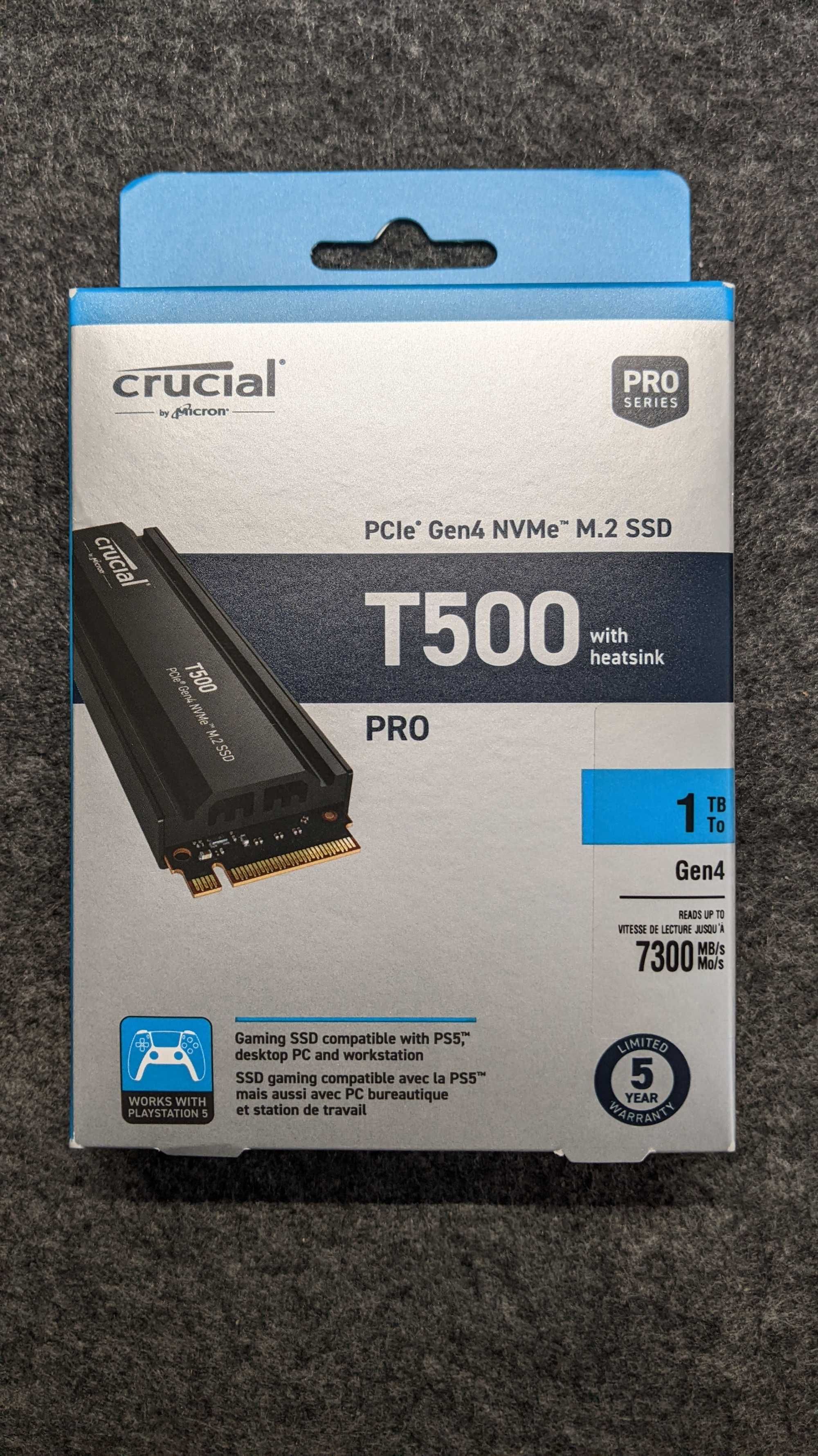 PS5 l SSD Crucial T500 1 ТБ l з радіатором l Gen4 I 7400/7000 МБ/с