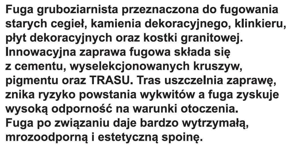 Fuga Gruboziarnista STARA CEGŁA Klinkier Zaprawa Spoina Stary Mur 10kg