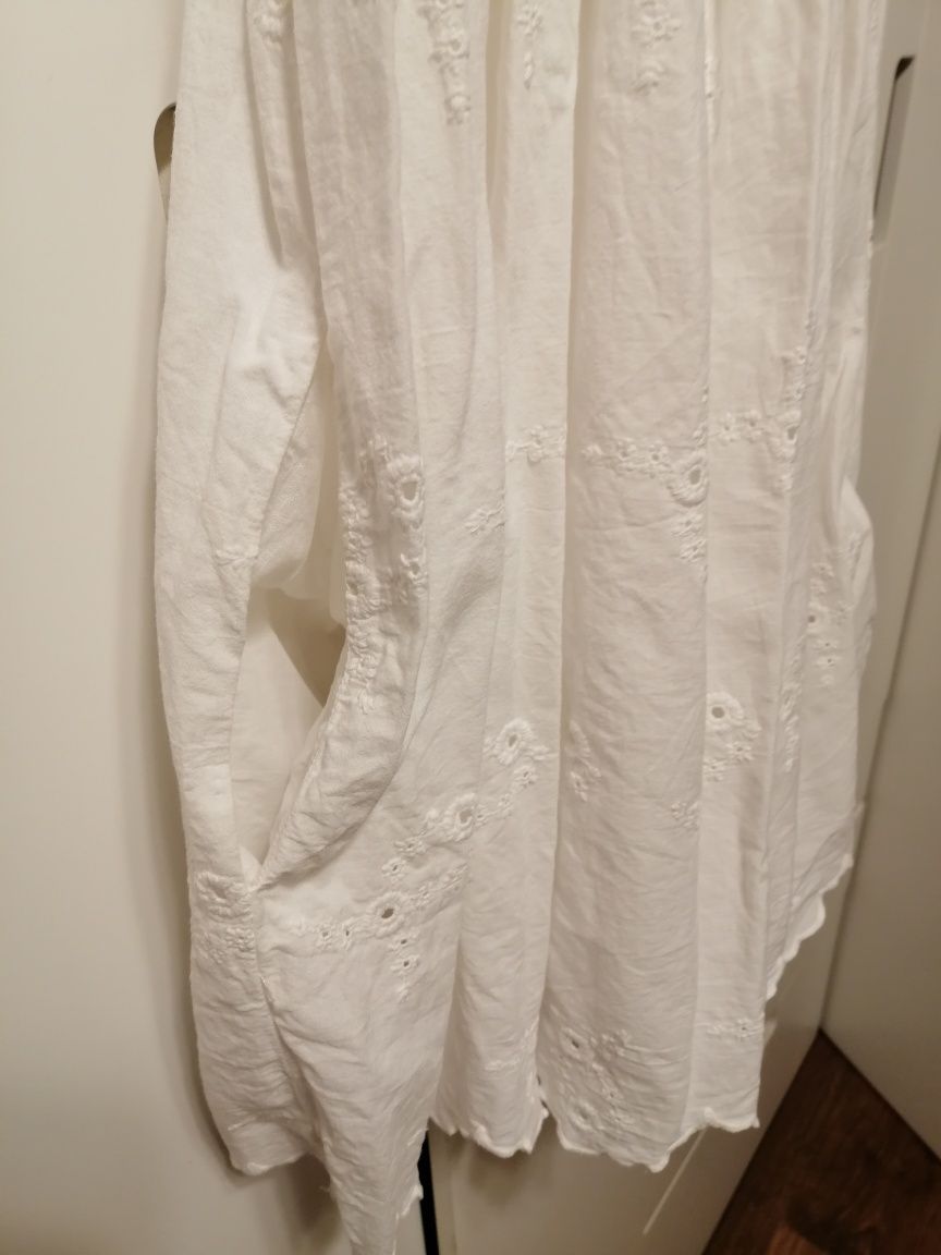 Sukienko kombinezon spodenki biały haftowana zara Xs