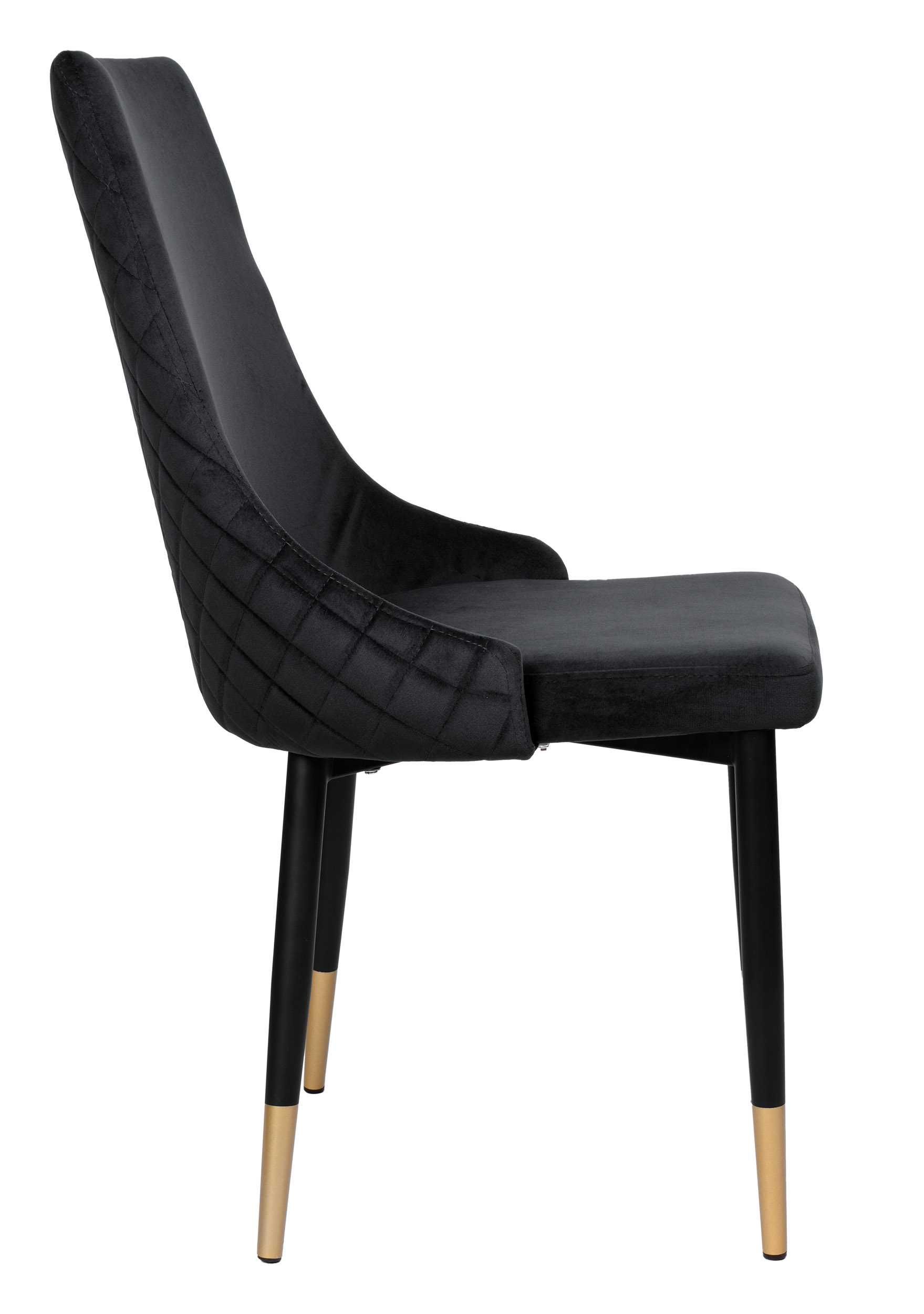Krzesło tapicerowane aksamitne welurowe Vermont czarne velvet