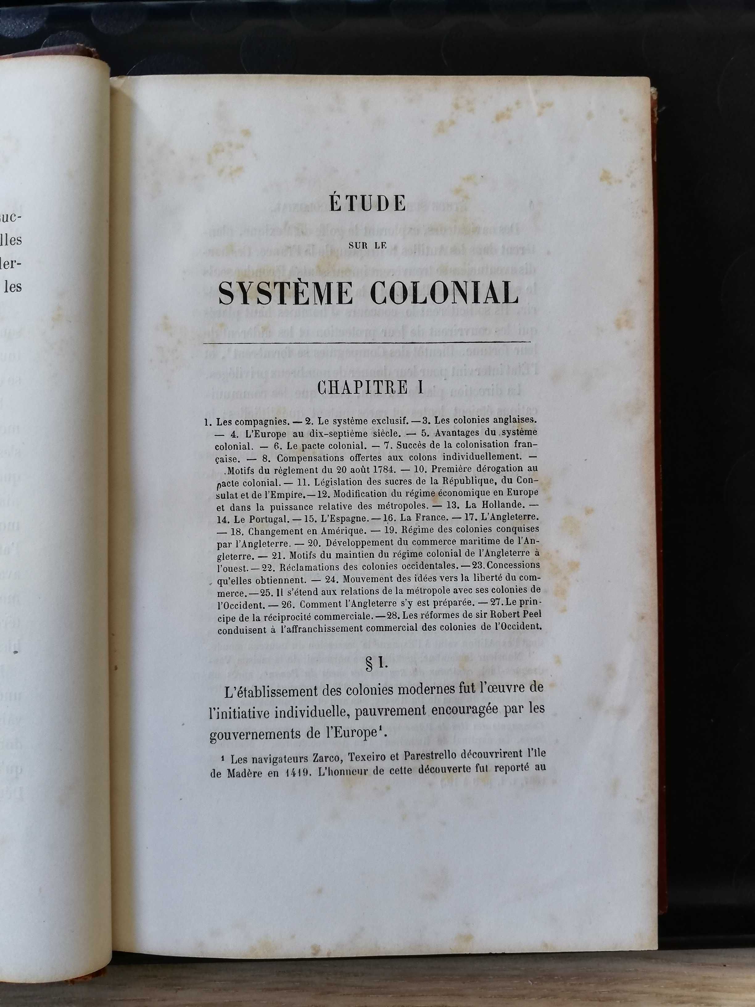 Étude sur le Système Colonial - M. Le Comte A. de Chazelles, ed. 1860
