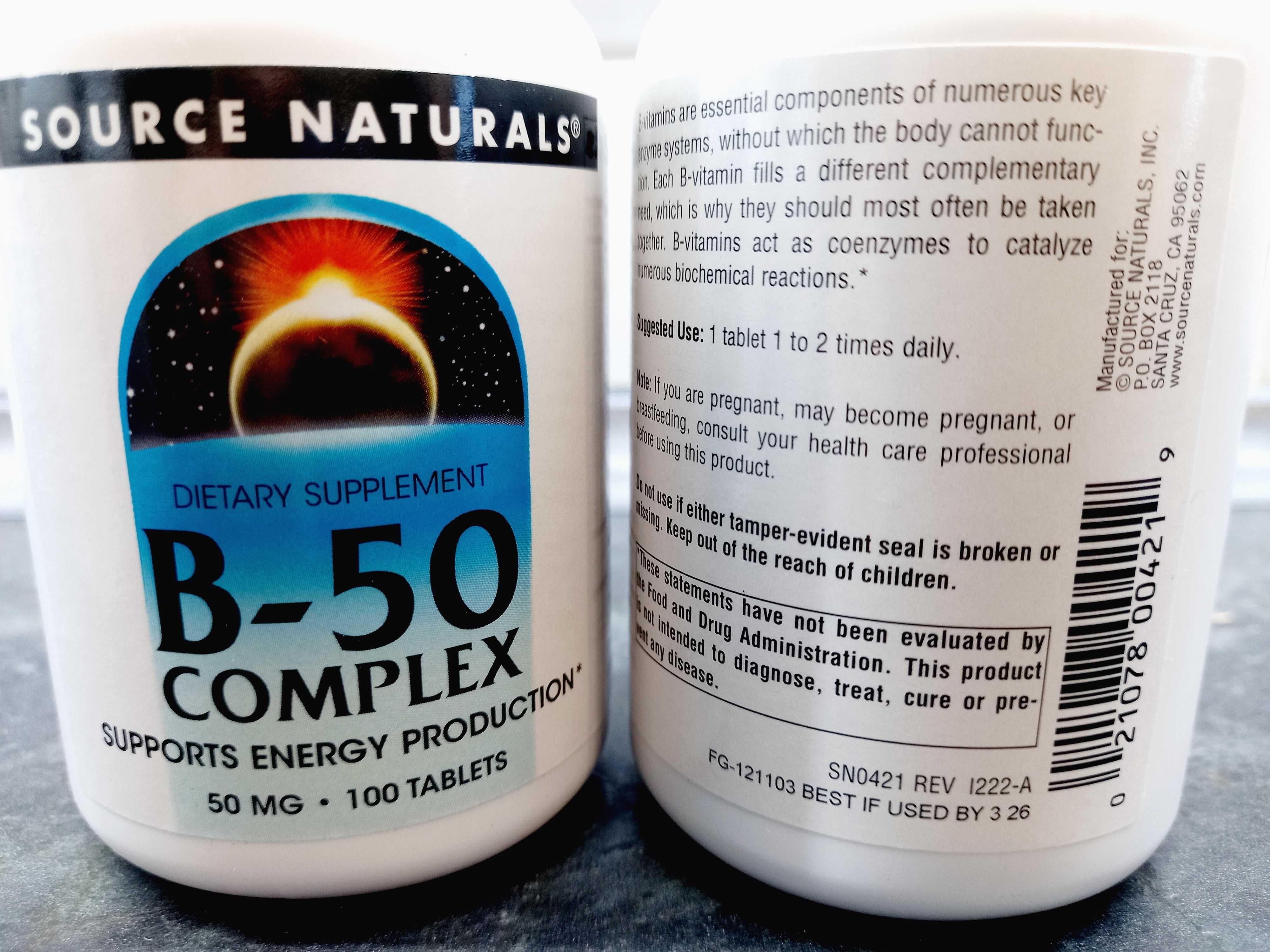 Source Naturals, B-50 Complex (100 таб.), витамины В-50