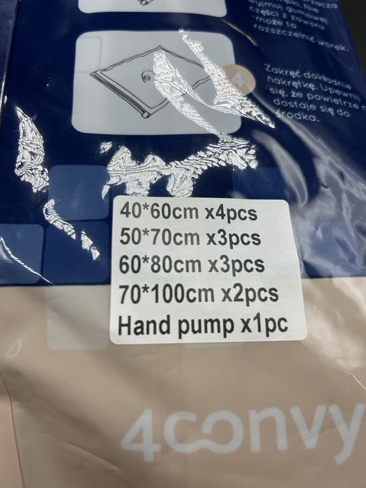 Worki próżniowe na pościel ubrania odzież 12szt Zestaw pompka Maxi