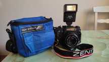 Aparat Zenit 122 + Flash vivitar