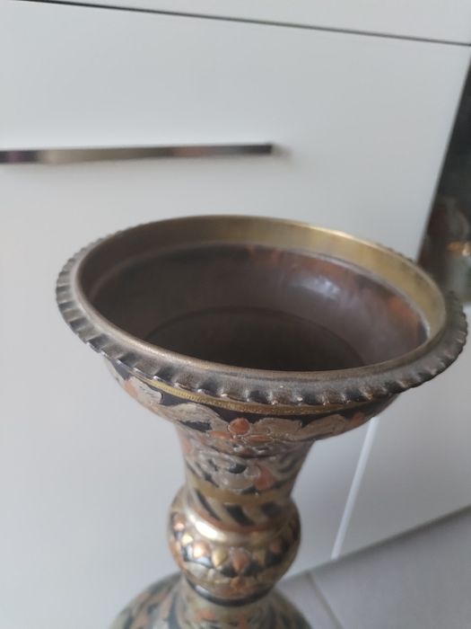Jarrão cobre e prata peça da Tunísia .